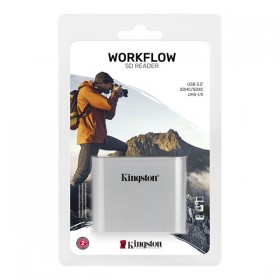 Kingston Czytnik kart pamięci USB (3.2), Workflow Dual-Slot SDHC/SDXC UHS-II Card Reader, zewnętrzny, srebrna