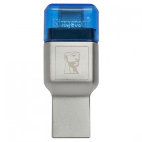 Kingston czytnik USB 3.0 (3.2 Gen 1), MobileLite Duo 3C, zewnętrzny, niebieska, złącza USB A / USB C