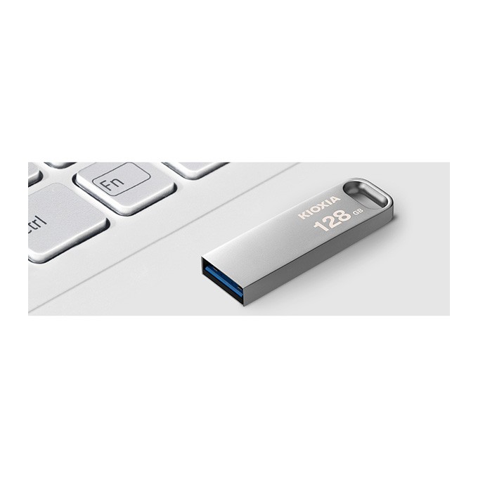 Kioxia USB flash disk, USB 3.0, 128GB, Biwako U366, Biwako U366, srebrny, LU366S128GG4