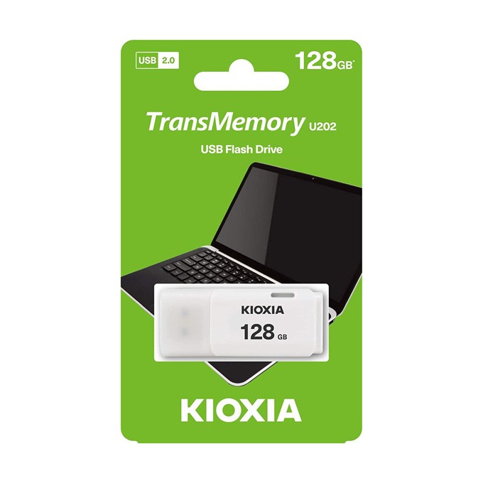 Kioxia USB flash disk, USB 2.0, 128GB, Hayabusa U202, Hayabusa U202, biały, LU202W128GG4