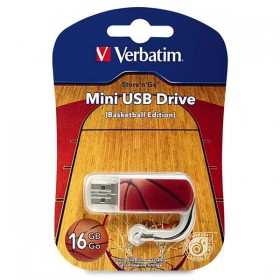 Verbatim USB Mini Sports Edition, USB 2.0, 16GB, Sports Edition-basketbal, pomarańczowa, 98679, do archiwizacji danych