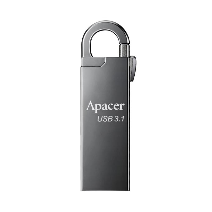 Apacer USB flash disk, USB 3.0, 16GB, AH15A, srebrny, AP16GAH15AA-1, USB A, z karabinkiem