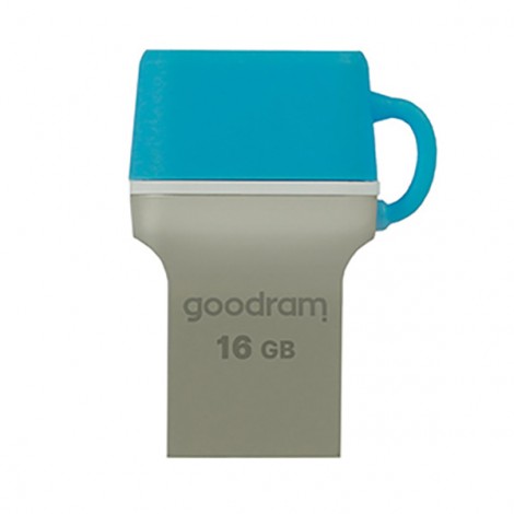 Goodram USB flash disk OTG, USB 3.0, 16GB, ODD3, niebieski, ODD3-0160B0R11, USB A / USB C, z osłoną
