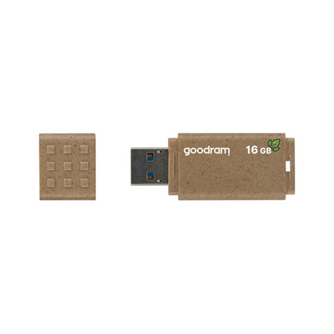 Goodram USB flash disk, USB 3.0, 16GB, UME3 ECO FRIENDLY, brązowy, UME3-0160EFR11, USB A, z osłoną