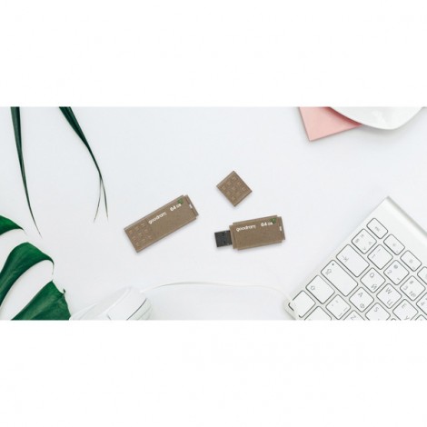 Goodram USB flash disk, USB 3.0, 16GB, UME3 ECO FRIENDLY, brązowy, UME3-0160EFR11, USB A, z osłoną