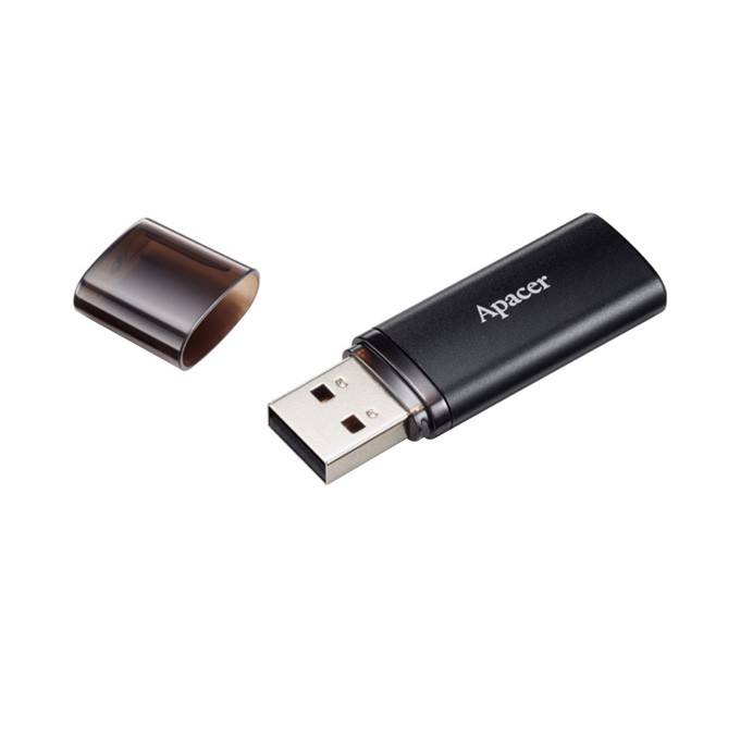 Apacer USB flash disk, USB 3.0, 32GB, AH25B, czarny, AP32GAH25BB-1, USB A, z osłoną