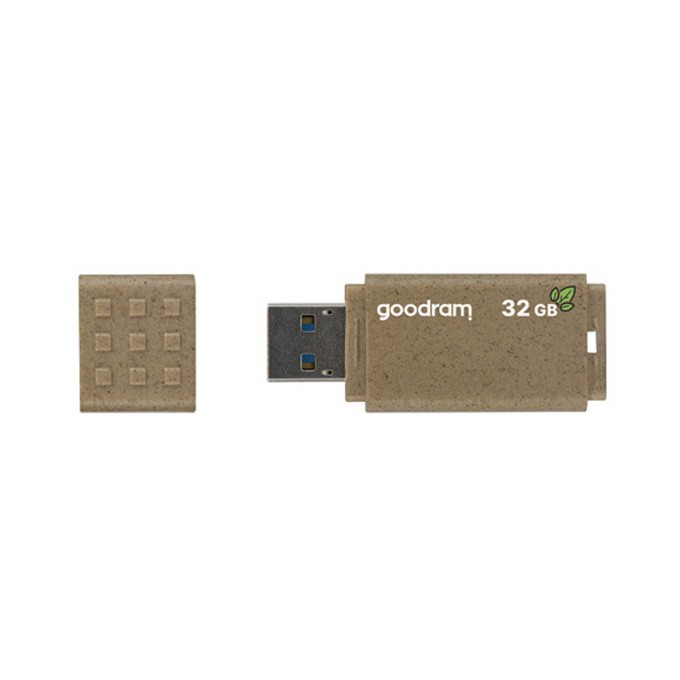 Goodram USB flash disk, USB 3.0, 32GB, UME3 ECO FRIENDLY, brązowy, UME3-0320EFR11, USB A, z osłoną