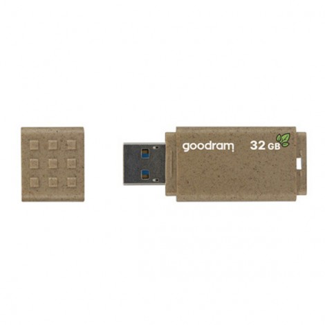 Goodram USB flash disk, USB 3.0, 32GB, UME3 ECO FRIENDLY, brązowy, UME3-0320EFR11, USB A, z osłoną