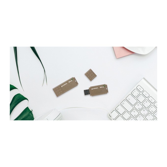 Goodram USB flash disk, USB 3.0, 32GB, UME3 ECO FRIENDLY, brązowy, UME3-0320EFR11, USB A, z osłoną