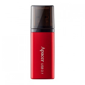 Apacer USB flash disk, USB 3.0, 128GB, AH25B, czerwony, AP128GAH25BR-1, USB A, z osłoną