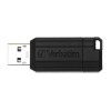 Verbatim USB flash disk, USB 2.0, 16GB, PinStripe, Store N Go, czarny, 49063, USB A, z wysuwanym złączem