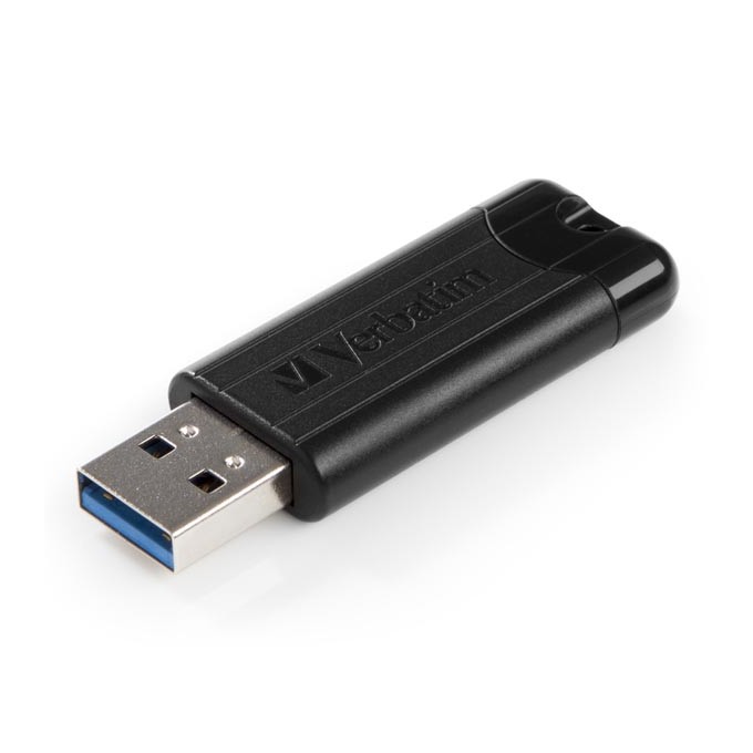 Verbatim USB flash disk, USB 3.0, 16GB, PinStripe, Store N Go, czarny, 49316, USB A, z wysuwanym złączem
