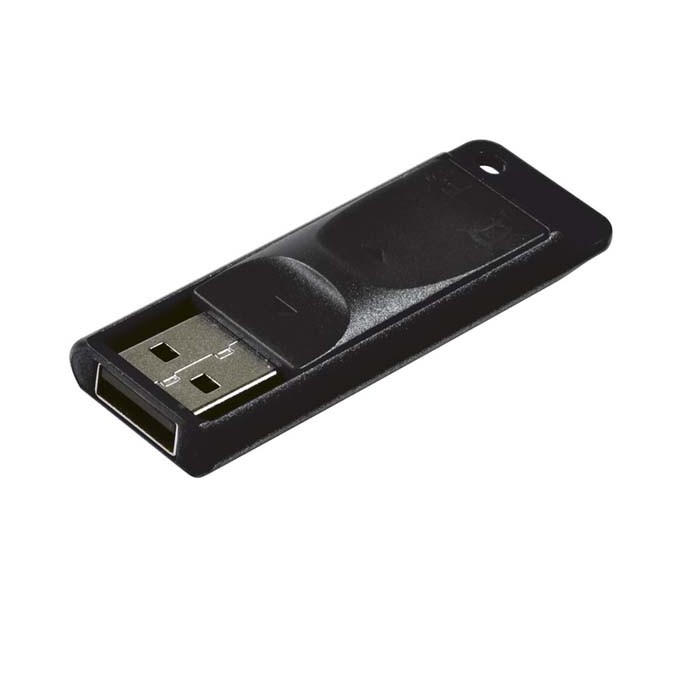 Verbatim USB flash disk, USB 2.0, 16GB, Slider, Store N Go, czarny, 98696, USB A, z wysuwanym złączem