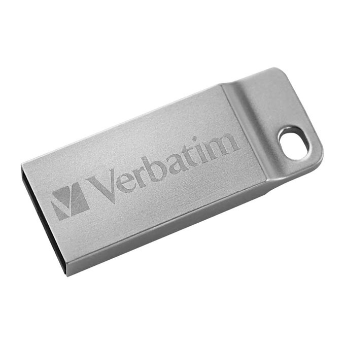 Verbatim USB flash disk, USB 2.0, 16GB, Metal Executive, Store N Go, srebrny, 98748, USB A, z oczkiem na brelok