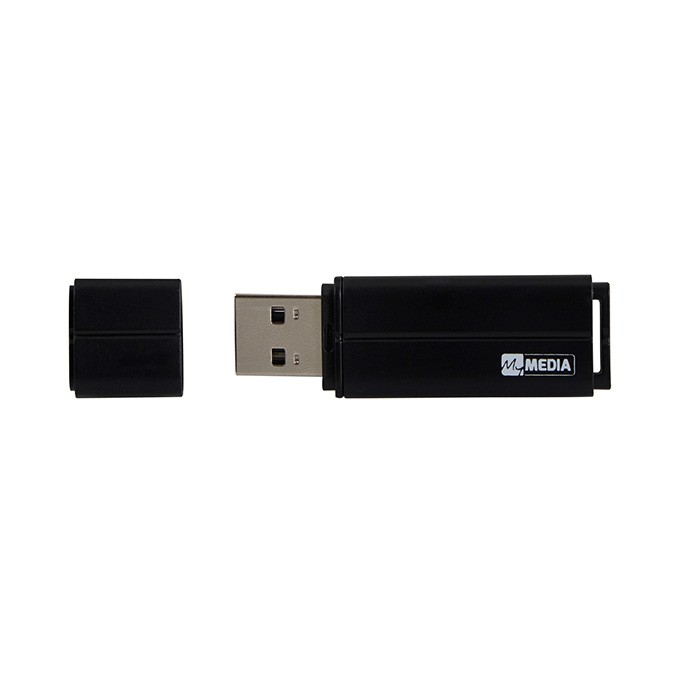 MyMedia USB flash disk, USB 2.0, 16GB, czarny, 69261, z plastikową osłoną