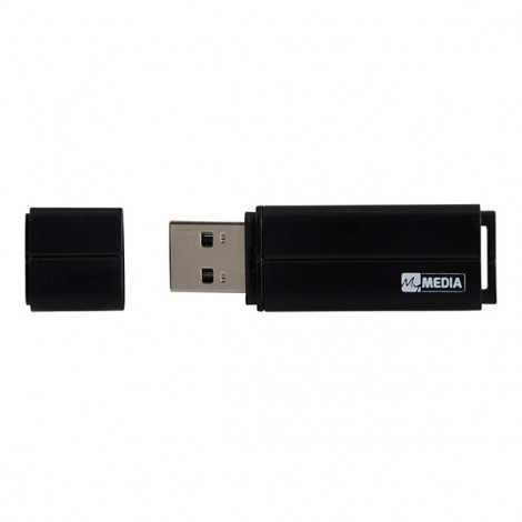 MyMedia USB flash disk, USB 2.0, 16GB, czarny, 69261, z plastikową osłoną