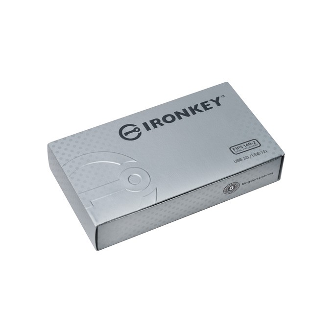 Kingston USB flash disk, USB 3.0, 8GB, IronKey D300S, czarny, IKD300S/8GB, USB A, szyfrowanie XTS-AES 256-bit