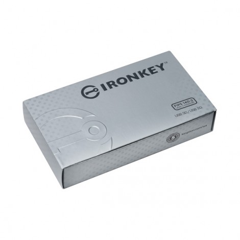 Kingston USB flash disk, USB 3.0, 8GB, IronKey D300S, czarny, IKD300S/8GB, USB A, szyfrowanie XTS-AES 256-bit