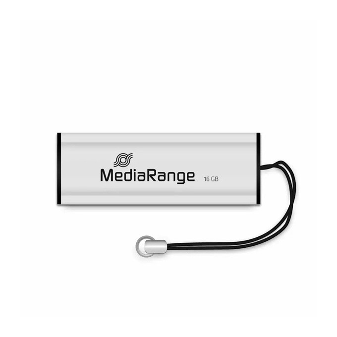 MediaRange USB flash disk, USB USB 3.0 (3.2 Gen 1), 16GB, srebrny, MR915, USB A, wysuwany, EOL