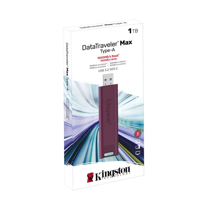 Kingston USB flash disk, USB 3.0, 1TB, DataTraveler Max, Bordowy, DTMAXA/1TB, USB A
