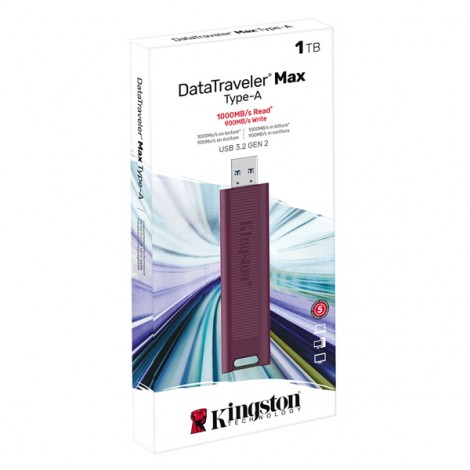 Kingston USB flash disk, USB 3.0, 1TB, DataTraveler Max, Bordowy, DTMAXA/1TB, USB A