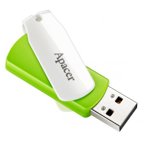 Apacer USB flash disk, USB 2.0, 32GB, AH335, zielony, AP32GAH335G-1, USB A, z obrotową osłoną Apacer USB flash disk, USB 2.0, 32GB, AH335, zielony, AP32GAH335G-1, USB A, z obrotową osłoną