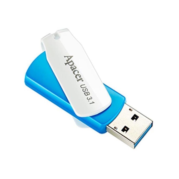 Apacer USB flash disk, USB 3.0, 32GB, AH357, niebieski, AP32GAH357U-1, USB A, z obrotową osłoną