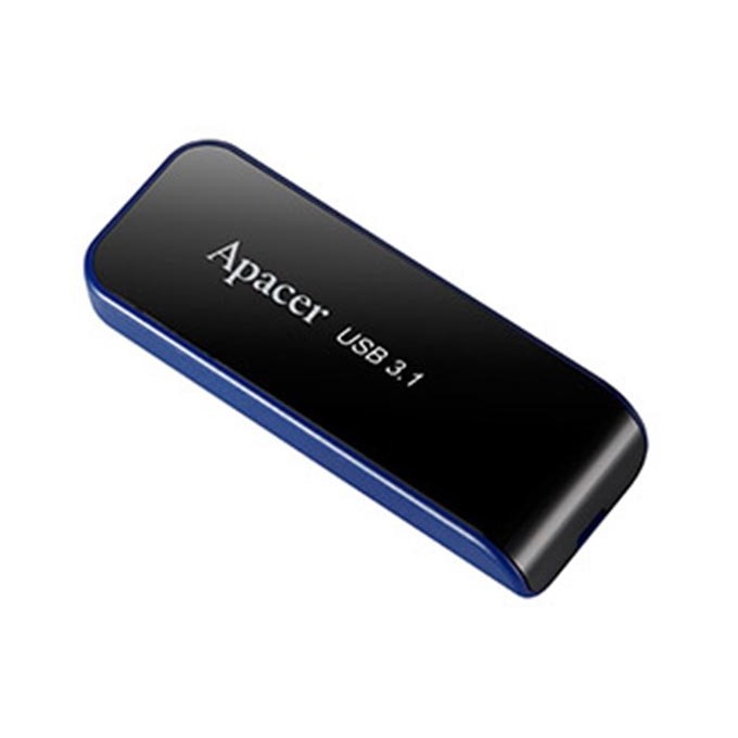 Apacer USB flash disk, USB 3.0, 32GB, AH356, czarny, AP32GAH356B-1, USB A, z wysuwanym złączem
