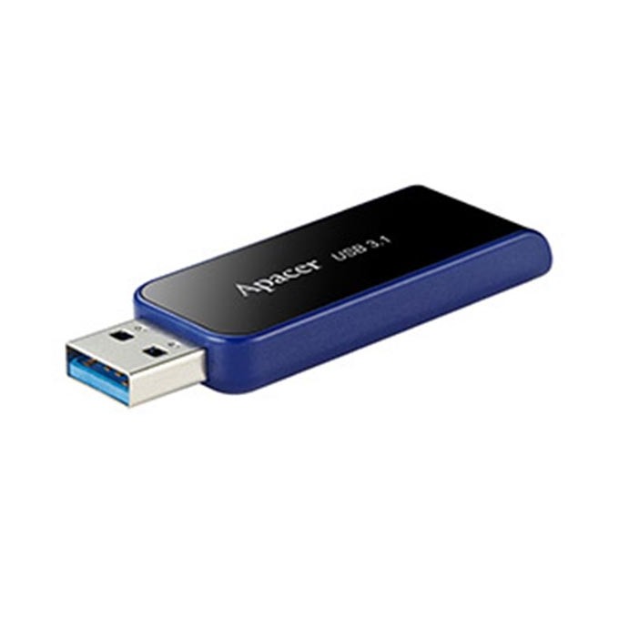 Apacer USB flash disk, USB 3.0, 32GB, AH356, czarny, AP32GAH356B-1, USB A, z wysuwanym złączem