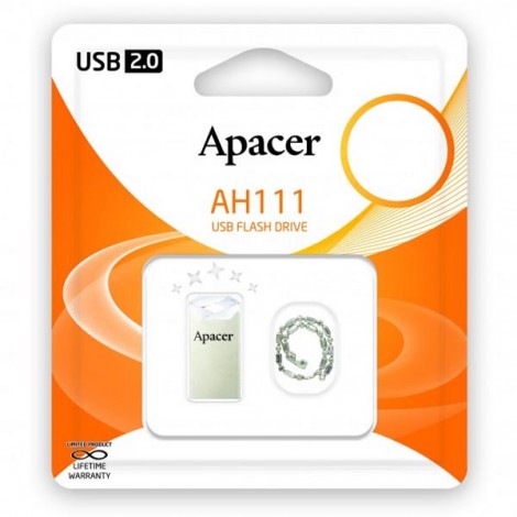 Apacer USB flash disk, USB 2.0, 32GB, AH111, srebrny, AP32GAH111CR-1, USB A Apacer USB flash disk, USB 2.0, 32GB, AH111, srebrny, AP32GAH111CR-1, USB A