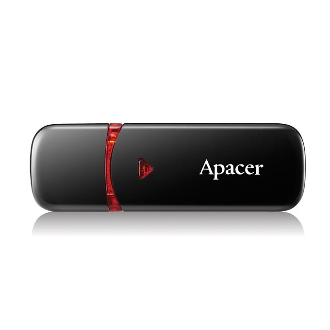 Apacer USB flash disk, USB 2.0, 32GB, AH333, czarny, AP32GAH333B-1, USB A, z osłoną