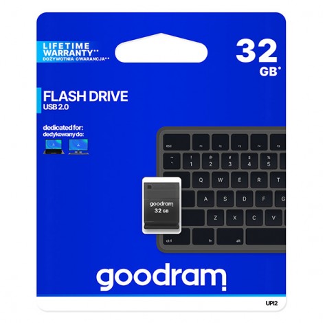 Goodram USB flash disk, USB 2.0, 32GB, UPI2, czarny, UPI2-0320K0R11, USB A, z osłoną