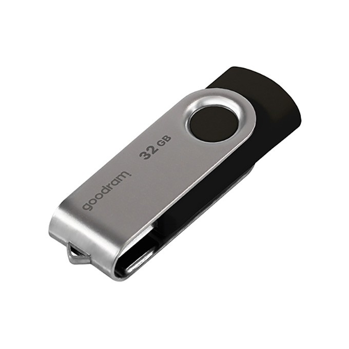 Goodram USB flash disk, USB 2.0, 32GB, UTS2, czarny, UTS2-0320K0R11, USB A, z obrotową osłoną