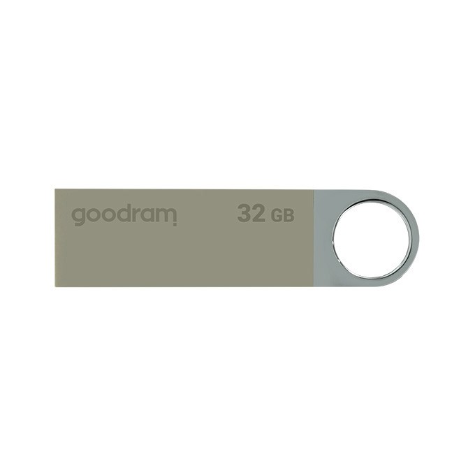Goodram USB flash disk, USB 2.0, 32GB, UUN2, srebrny, UUN2-0320S0R11, USB A, z oczkiem na brelok