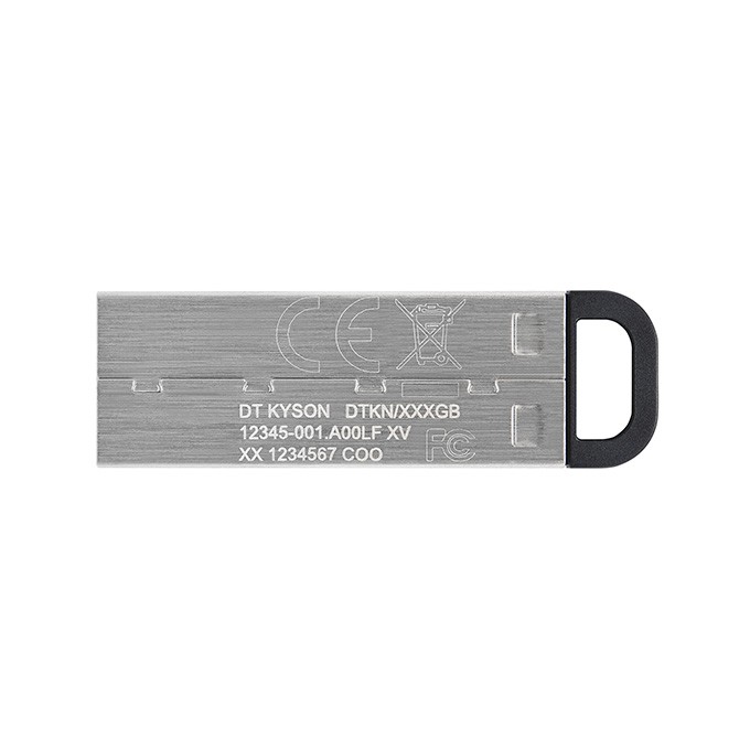 Kingston USB flash disk, USB 3.0, 128GB, DataTraveler(R) Kyson, srebrny, DTKN/128GB, USB A, z oczkiem na brelok