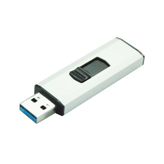 MediaRange USB flash disk, USB 3.0, 128GB, srebrny, MR918, USB A, wysuwany