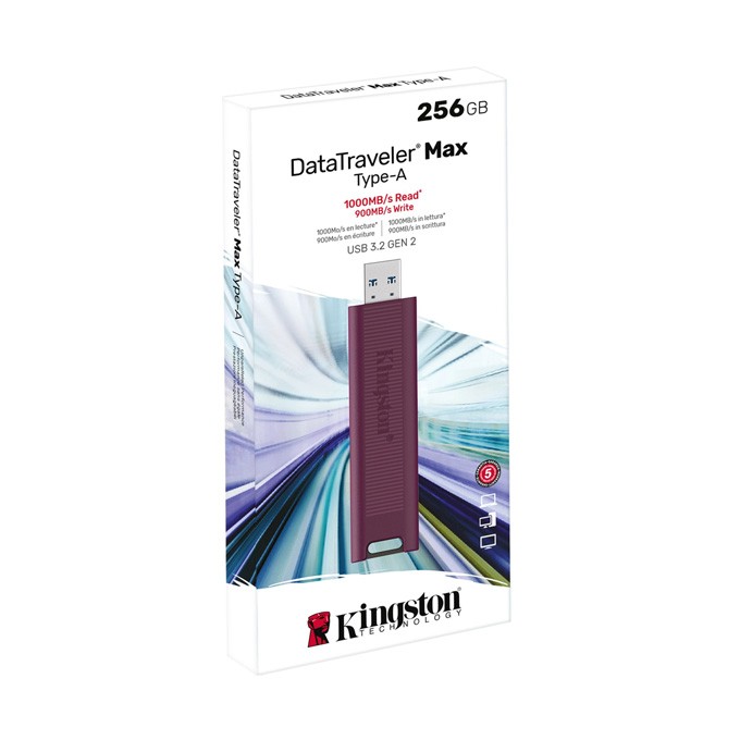 Kingston USB flash disk, USB 3.0, 256GB, DataTraveler Max, Bordowy, DTMAXA/256GB, USB A