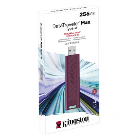 Kingston USB flash disk, USB 3.0, 256GB, DataTraveler Max, Bordowy, DTMAXA/256GB, USB A