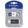 Verbatim USB flash disk, USB 2.0, 32GB, PinStripe, Store N Go, czarny, 49064, USB A, z wysuwanym złączem
