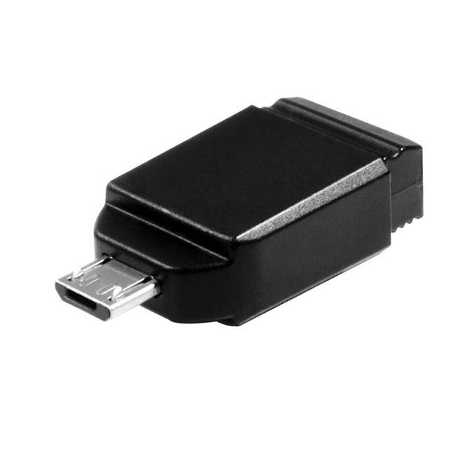 Verbatim USB flash disk, USB 2.0, 32GB, Nano, Store N Go, czarny, 49822, USB A, z adapterem mikro USB