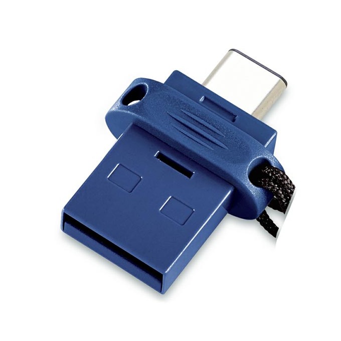 Verbatim USB flash disk OTG, USB 3.0, 32GB, Dual, niebieski, 49966, USB A / USB C, z oczkiem na brelok