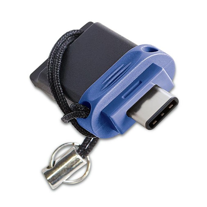 Verbatim USB flash disk OTG, USB 3.0, 32GB, Dual, niebieski, 49966, USB A / USB C, z oczkiem na brelok