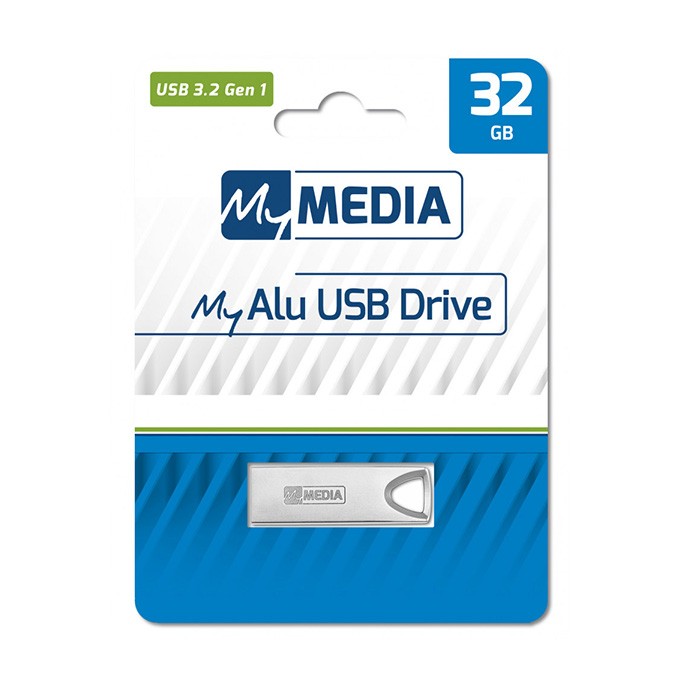 MyMedia USB flash disk, USB 3.2, 32GB, MyAlu, srebrny, 69276, USB A