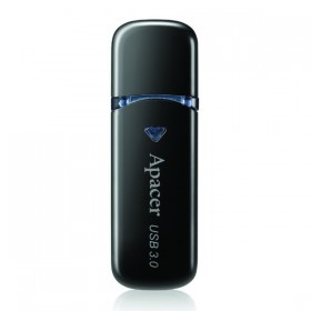 Apacer USB flash disk, USB 3.0, 64GB, AH355, czarny, AP64GAH355B-1, USB A, z osłoną