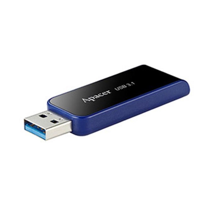 Apacer USB flash disk, USB 3.0, 64GB, AH356, czarny, AP64GAH356B-1, USB A, z wysuwanym złączem