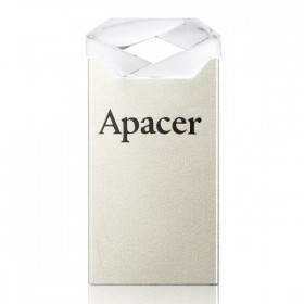 Apacer USB flash disk, USB 2.0, 64GB, AH111, srebrny, AP64GAH111CR-1, USB A, z oczkiem na brelok