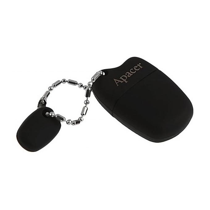 Apacer USB flash disk, USB 2.0, 64GB, AH118, czarny, AP64GAH118B-1, USB A, z osłoną