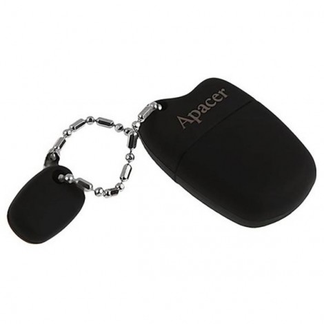 Apacer USB flash disk, USB 2.0, 64GB, AH118, czarny, AP64GAH118B-1, USB A, z osłoną