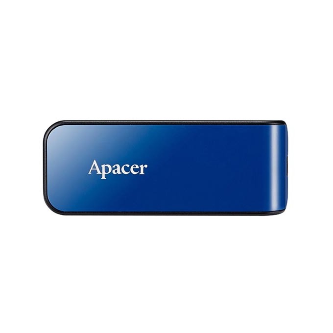 Apacer USB flash disk, USB 2.0, 64GB, AH334, niebieski, AP64GAH334U-1, USB A, z wysuwanym złączem