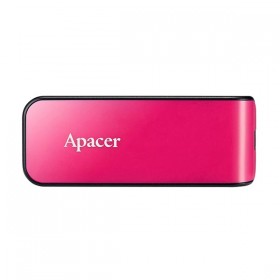 Apacer USB flash disk, USB 2.0, 64GB, AH334, różowy, AP64GAH334P-1, USB A, z wysuwanym złączem